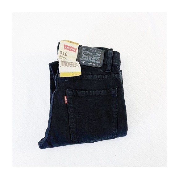 Levi's 510 Women's Skinny Fit Overdyed Black Denim Jeans SZ12 26x26 NWT - Picture 1 of 9